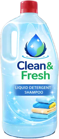 Clean & Fresh Liquid Laundry Detergent Shampoo bottle
